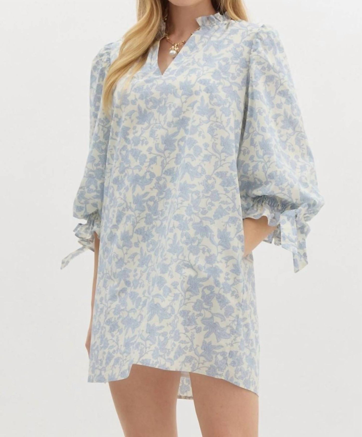 Entro - Floral Print Pullover Mini Dress