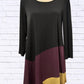 Diva Usa - Colorblock Asymmetrical Hem Knit Tunic