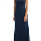 After Six Halter Neck Charmeuse & Crepe Gown in Midnight, Size 0