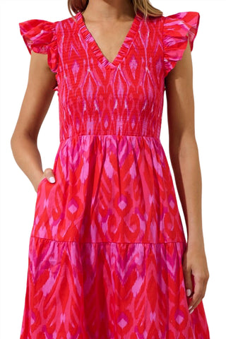 Sugarlips - Vestido longo com babados e camadas Blevin Ikat