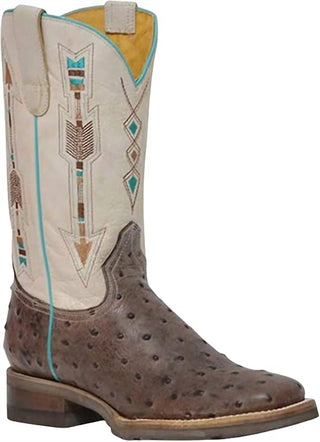 Roper - Botas femininas estilo western com estampa de penas de avestruz