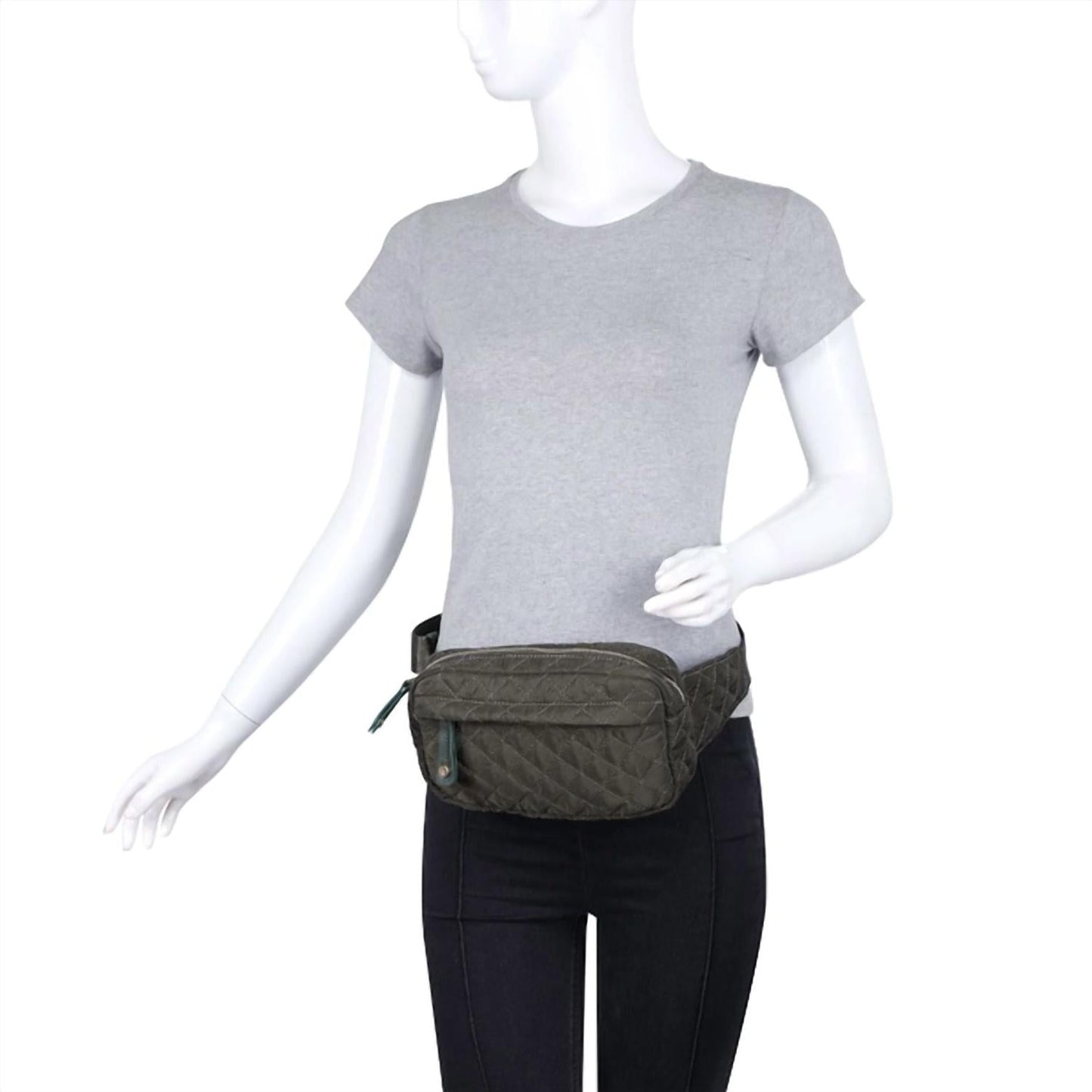 Urban Expressions - Teo Quilted Nylon Fanny Pack Belt Bag Sling Bag