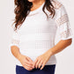 Angel Apparel - Crochet 3/4 Sleeve Top