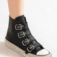 Trendsi - Women's Multi-buckle Straps Studded Sneakers