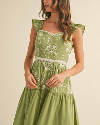 &amp;Merci - Vestido Midi Bordado Floral