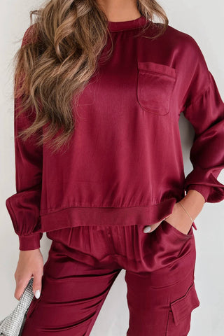 Fate - Contrast Ribbed Satin Top