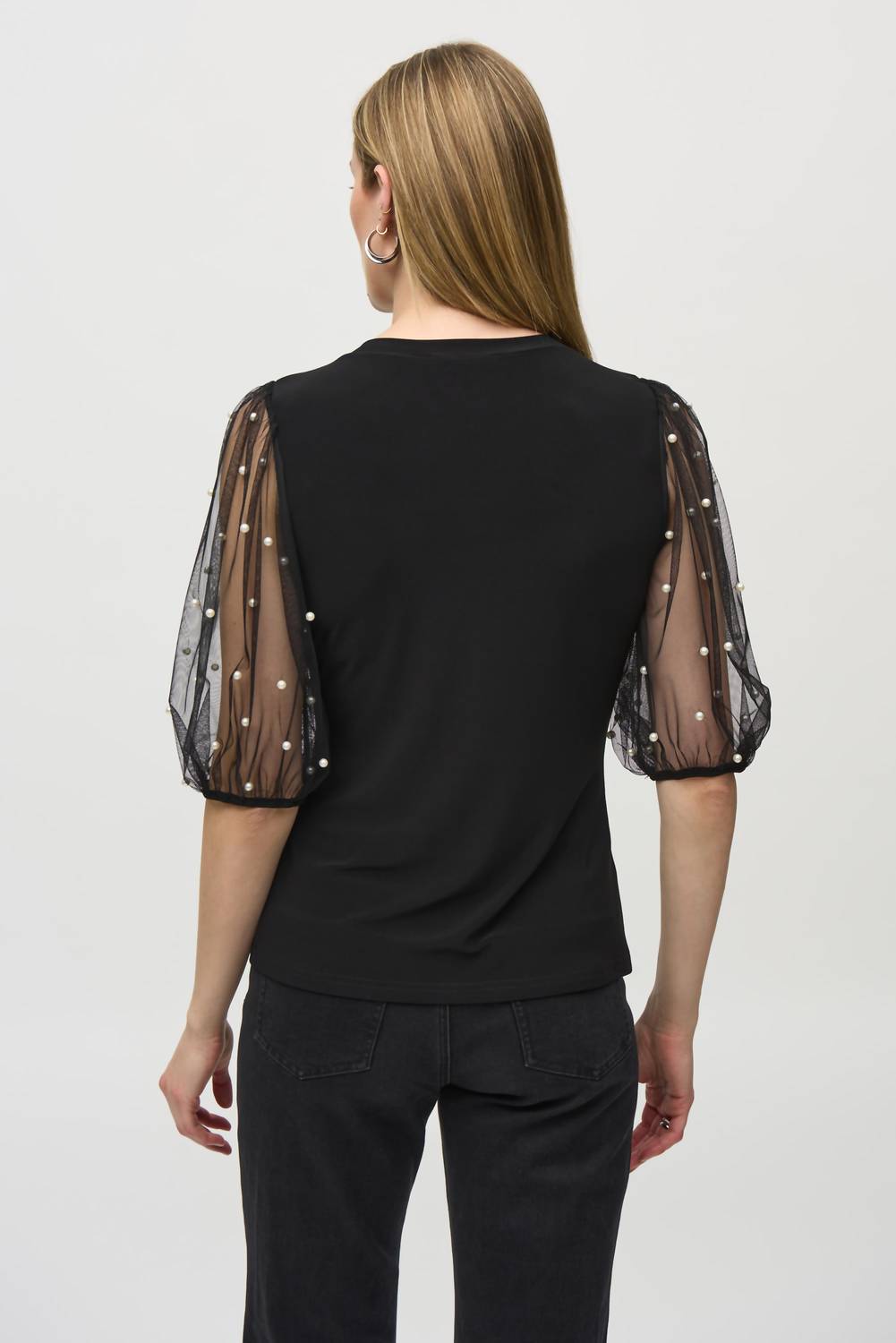 Joseph Ribkoff - Pullover Top With Pearl Sleeves