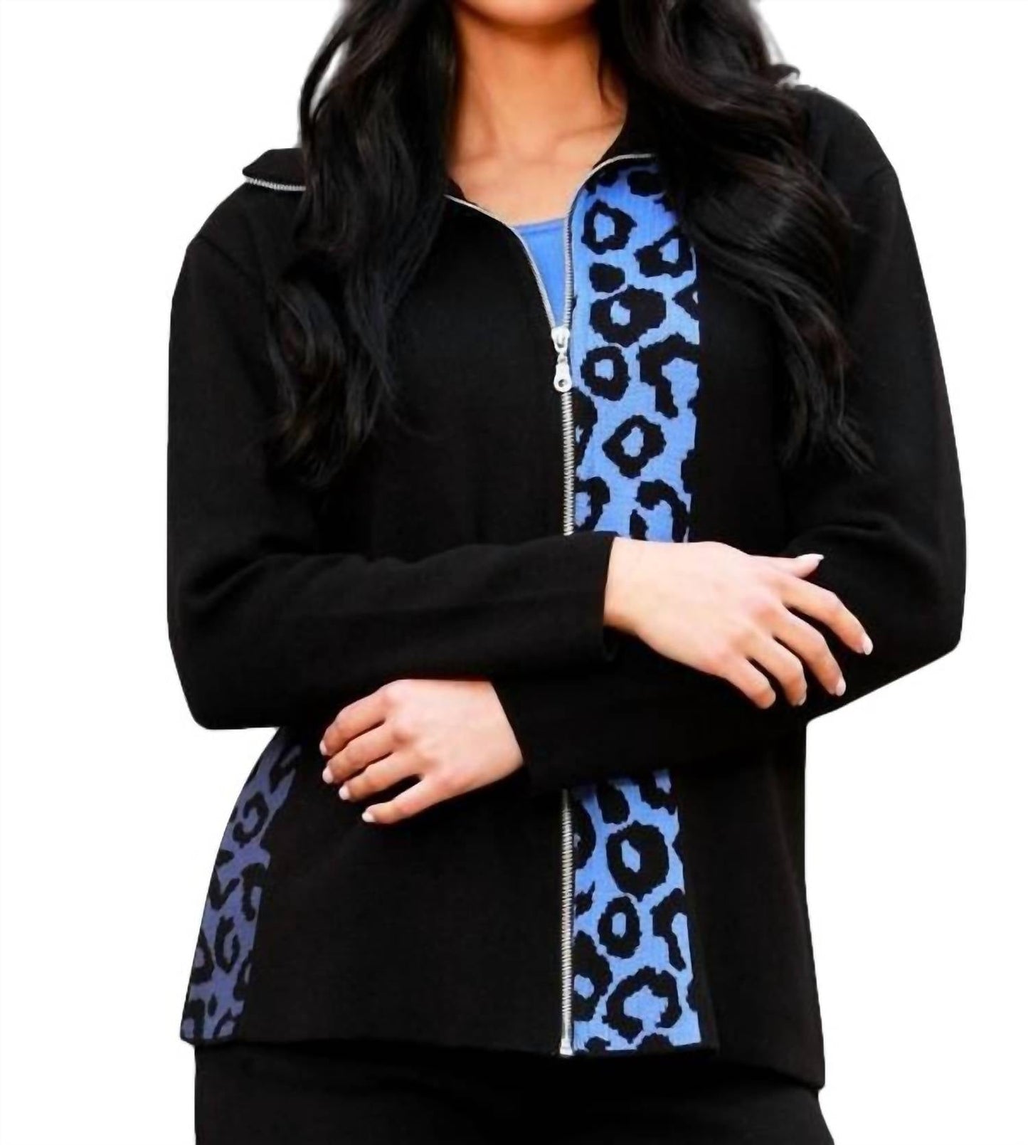 Angel Apparel - Leopard Zip Cardigan