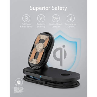Estação de carregamento sem fio Anker com carregador QC PowerWave Sense 2 em 1 com suporte para carregamento de relógio para Apple Watch SE/6/5/4/3/2/1 iPhone SE 2020 11 11 Pro (cabo de carregamento de relógio não incluído)