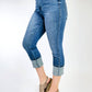 Judy Blue - High Waist Tummy Control Cuff Capri Jeans