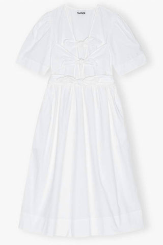 Ganni - Vestido midi com elastano lavado