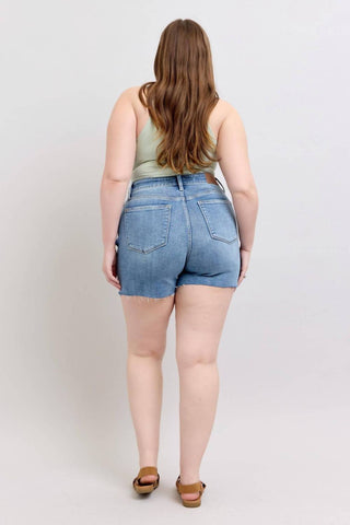Judy Blue - Short Jeans Destroy com Detalhe de Cintura Alta