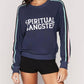 Spiritual Gangster - Stripe Malibu Crew Neck Graphic Print Sweatshirt