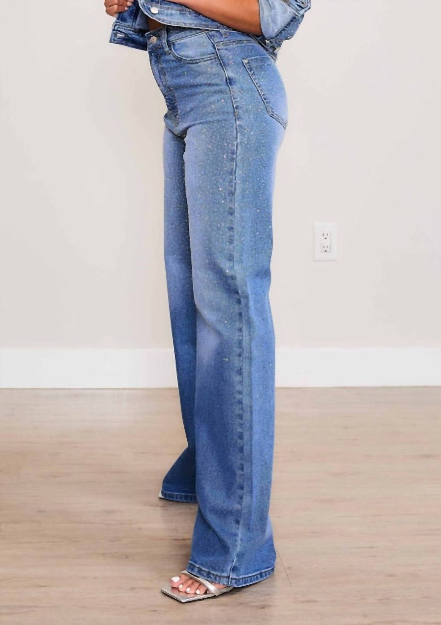 Vibrant M.I.U - Celine II Iridescent Rhinestone Jeans