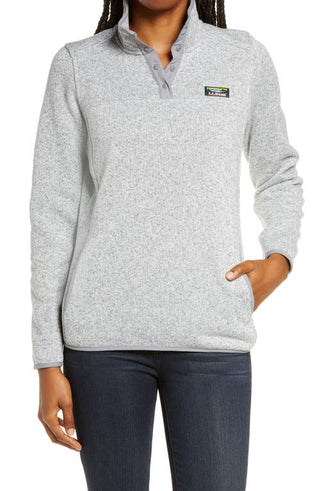 LLBean Sweater Fleece Pullover - Pewter, Large