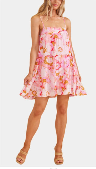 Minkpink - Vestido curto floral Josie em camadas