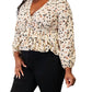 Double Take - Vibrant Plunge Peplum Top