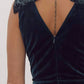 Entro - Velvet Sequin Bow Shoulder Jumpsuit