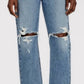 Agolde - Mia Mid Rise Straight Distressed Jeans