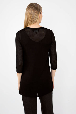 Frank Lyman - Top de malha alta e baixa com strass