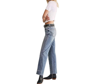 Free People - Calça Jeans Reta Risk Taker de Cintura Média