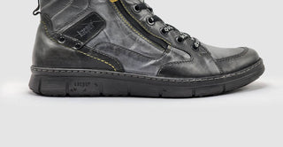 Kcr Group - Men's Thick Wool-Lined Zip-Up Leather Boots