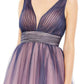 Mac Duggal - Pleated Bodice Tulle A-line Midi Dress