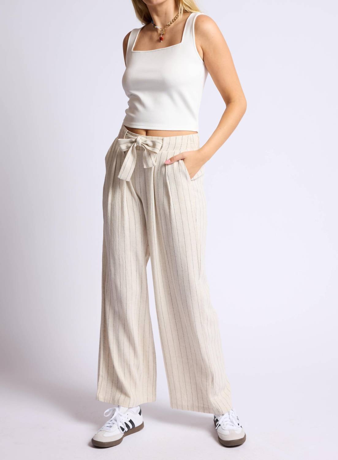 Sage The Label - Baked Goods Belted Front Pleat Crop Pant