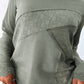 1 The Woman - Waffle Ribbed Lace Patchwork Long Sleeve Top
