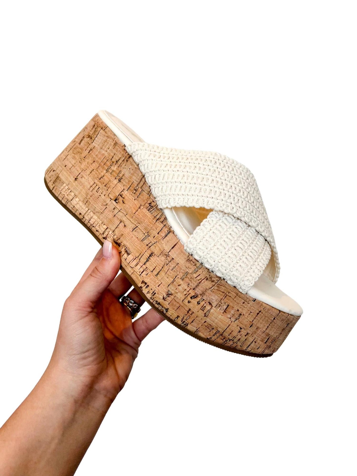 Liliana - Crossover Cork Heel Sandal