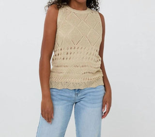 Esqualo - Fancy Open Knit Lurex Tank Top