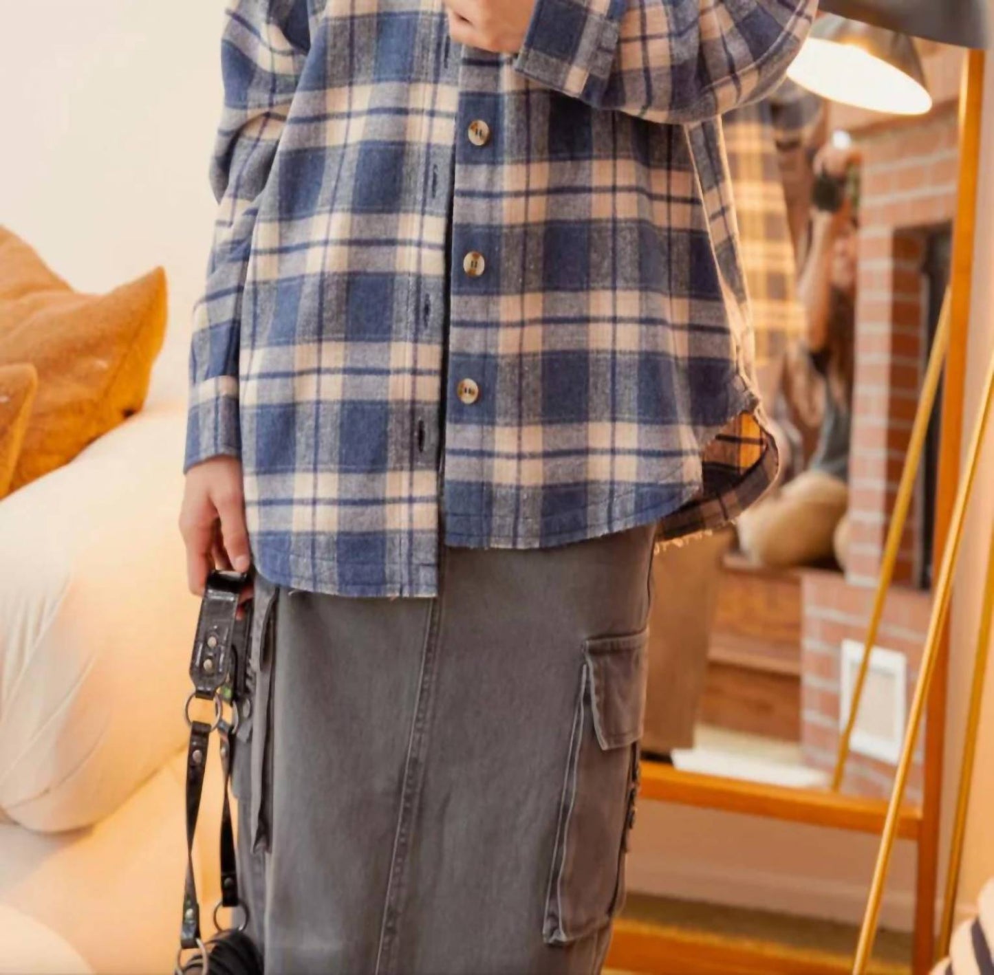 Blu Pepper - Oversized Flannel Shacket