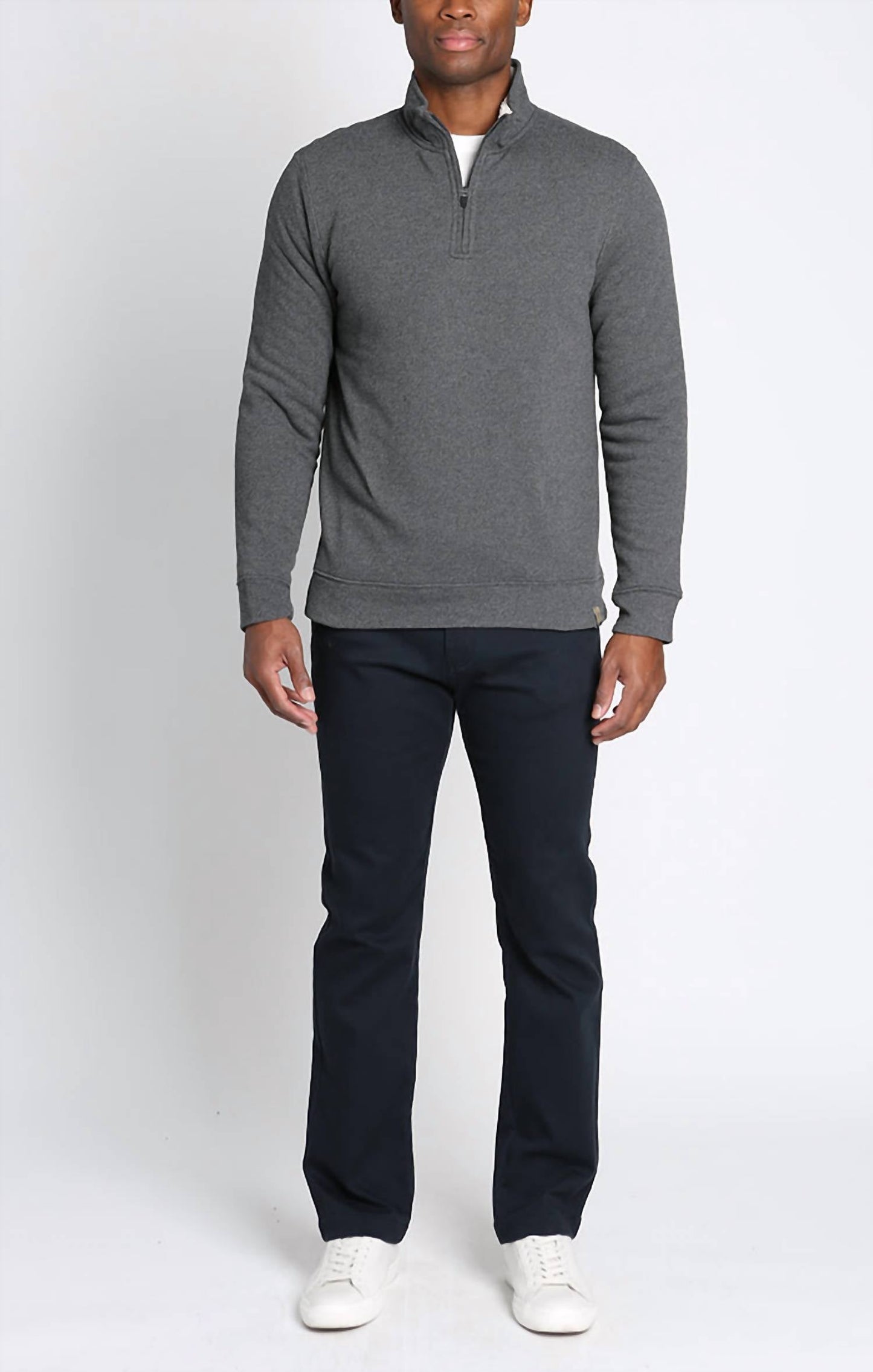 Jachs New York - Recycled Jacquard Sherpa Lined Quarter Zip Pullover Sweatshirt