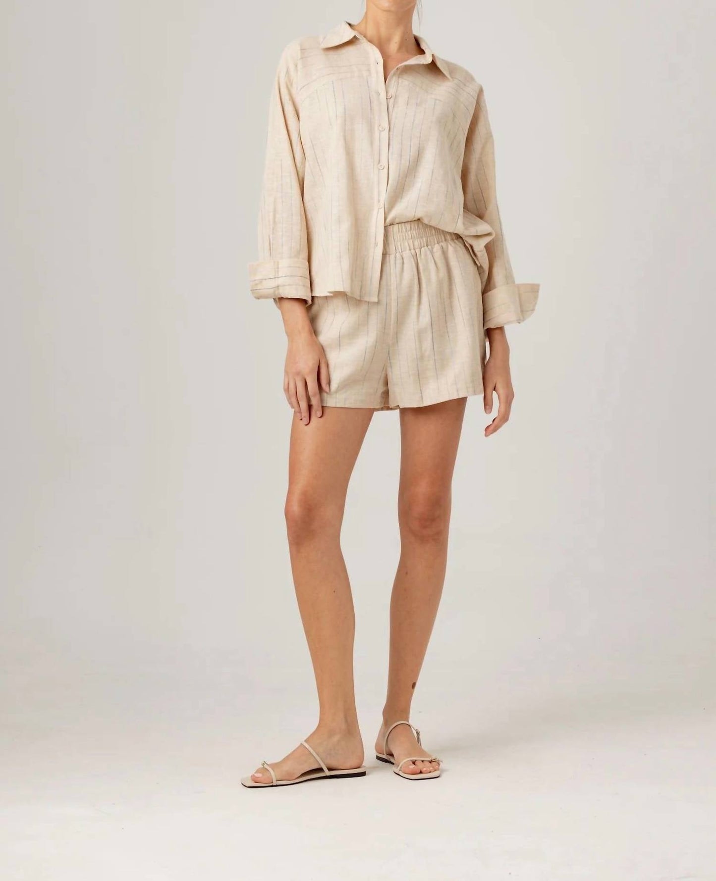 Sundays - Multi Stripe Linen Fuller Shorts