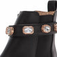 Steve Madden - Women's Amulet Fashion Leather Block Heel Rhinestone Chelsea Boot