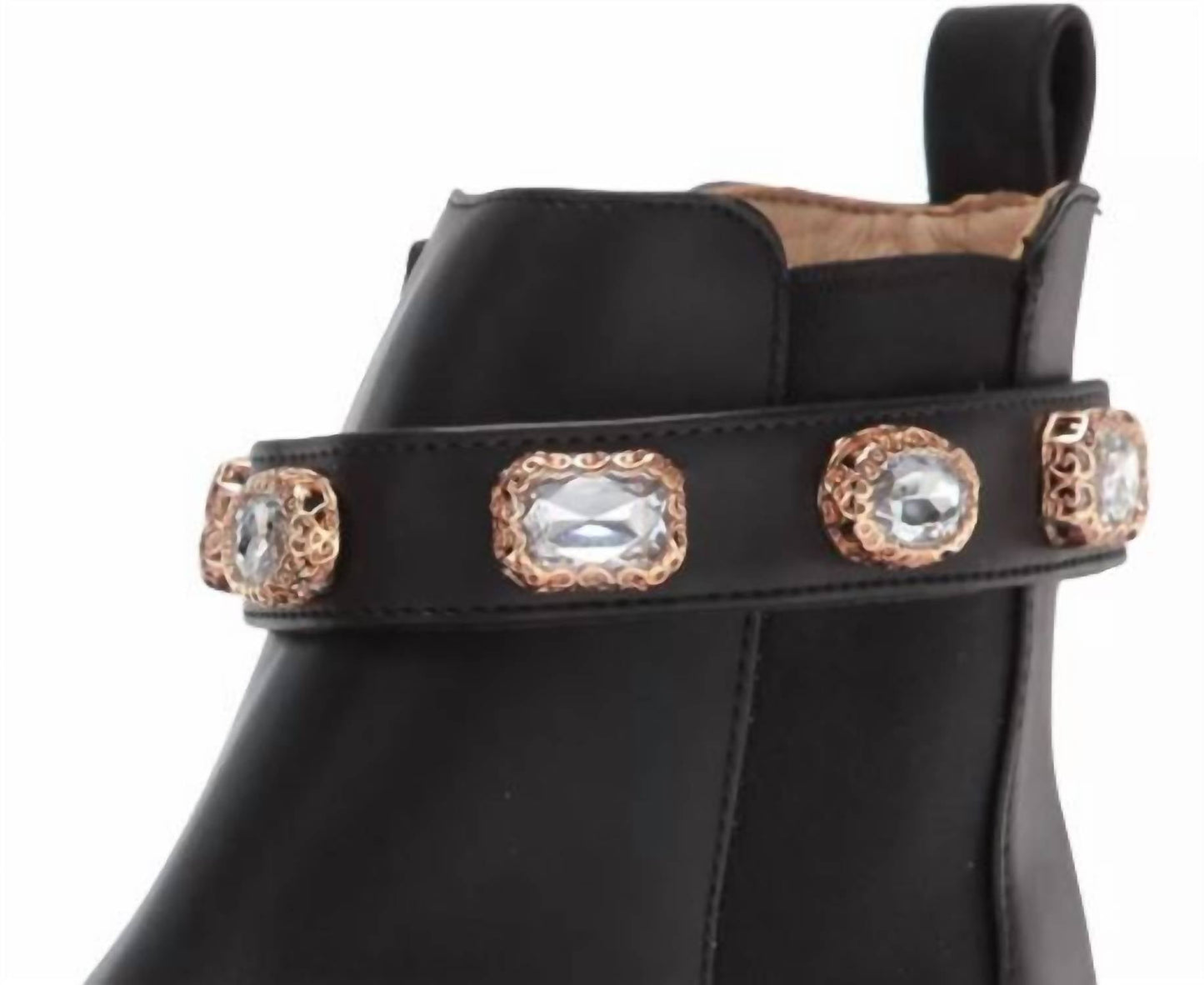 Steve Madden - Women's Amulet Fashion Leather Block Heel Rhinestone Chelsea Boot