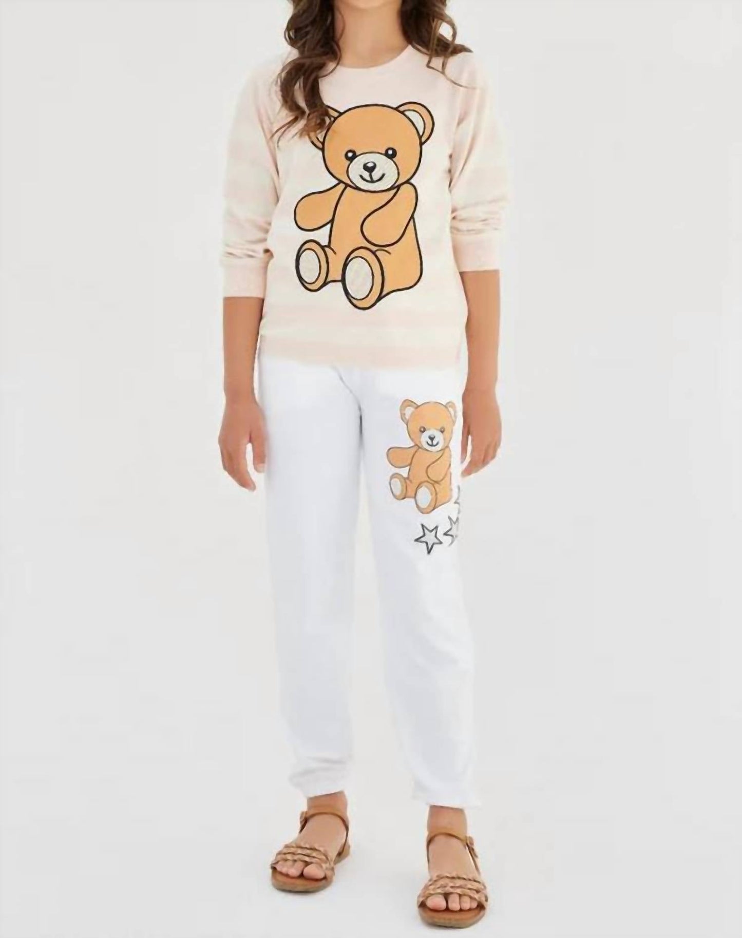 Sasha+Z - Bear Printed Cotton Sweatshirt