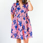 Karlie - Floral Poplin Puff Sleeve Collar Dress