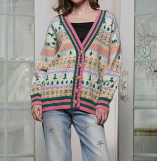 A Thousand Words - Christmas Print Cardigan