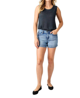 Judy Blue - Shorts de cintura média com bolsos falsos contrastantes