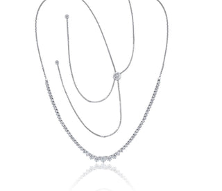 Diana M Jewels - 4.40 Cts Diamond Bolo Graduated Half-way Necklace