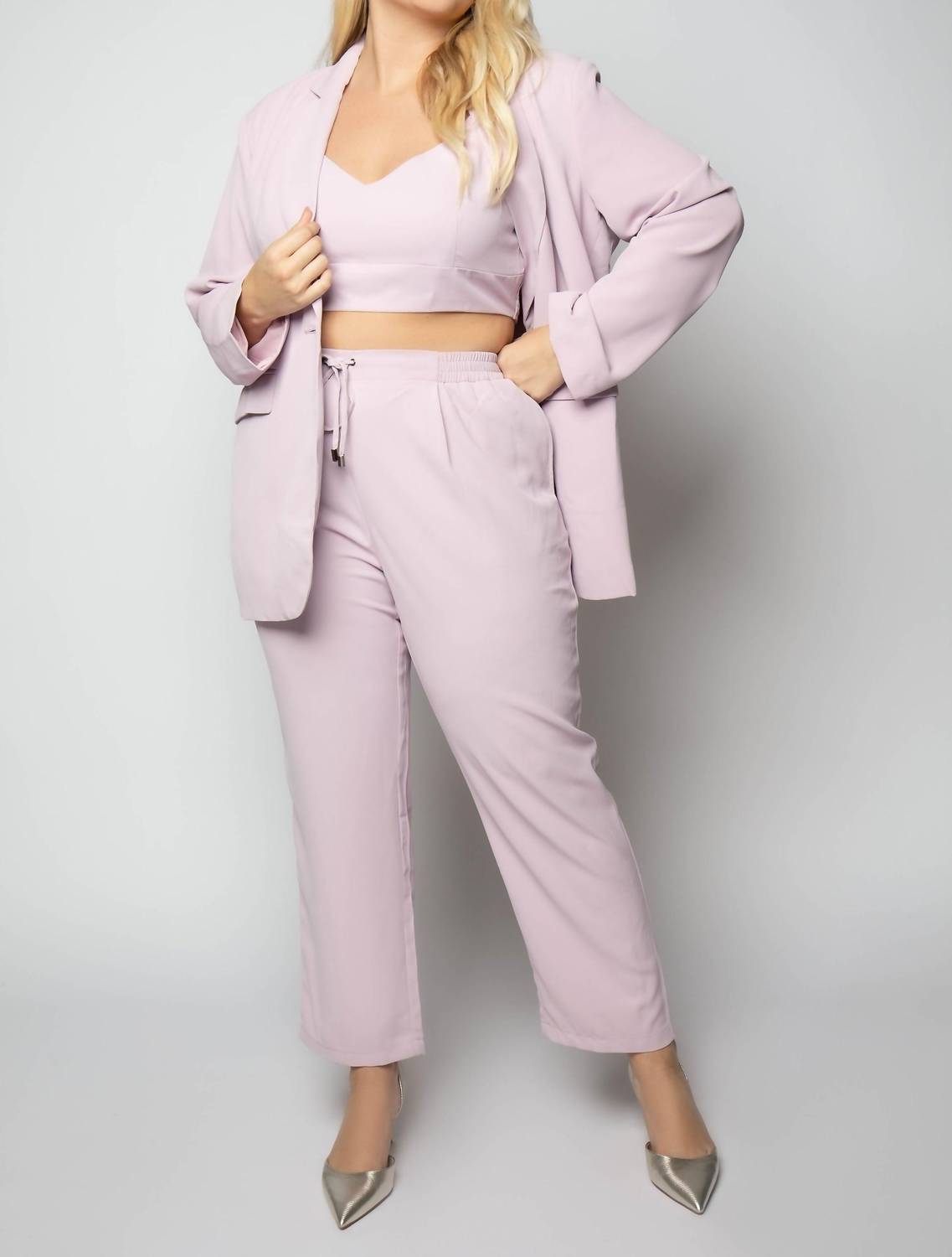 Geegee - 3 Piece Woven Pants Suit - Plus