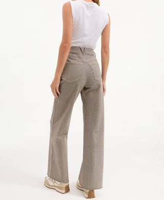 Veronica Beard - Calça jeans Taylor cintura alta perna larga