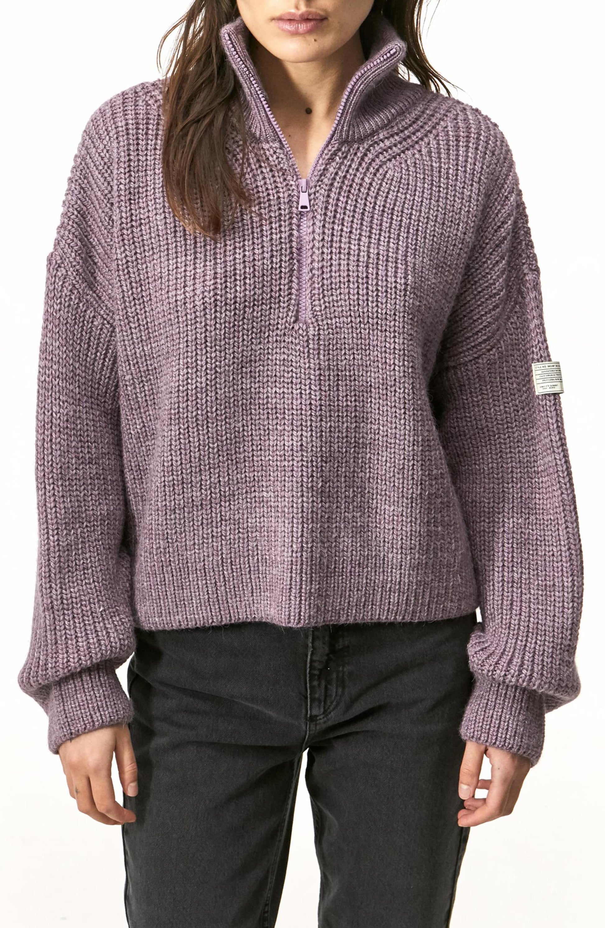 bdg-urban-outfitters-mauve-fisherman-half-zip-sweater-size-large