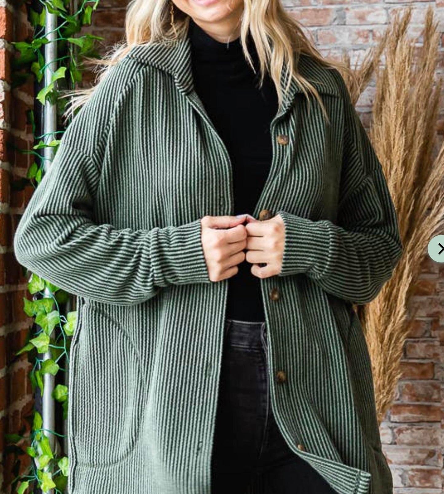 7Th Ray - Rib Button Down Side Pocket Shacket