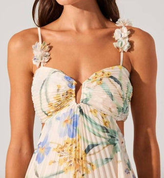 Astr - Women's Emese Floral Pleated Maxi Dress