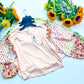 Easel - Printed Sleeve Cotton Jersey Top