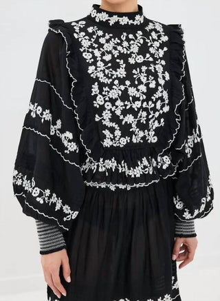 Farm Rio - Embroidered Long Sleeve Blouse