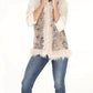 Paparazzi By Biz - Dusty Floral Faux Suede & Faux Shearling Long Vest
