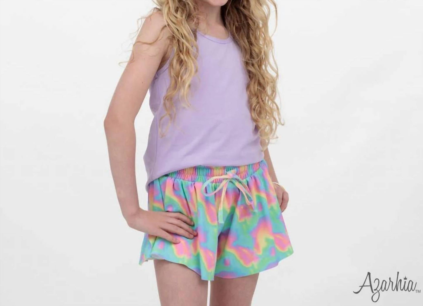 Azarhia - Girl's Neon Wave Butterfly Shorts